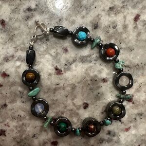 Elegant Multicolor Beaded Bracelet featuring Crystals